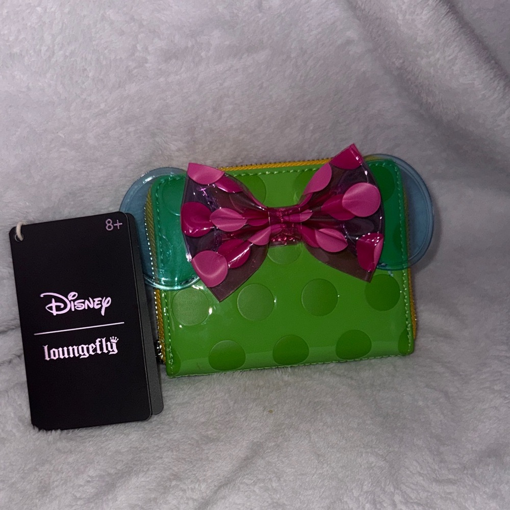 Disney Loungefly Purple and Yellow Polka Dot Wallet
